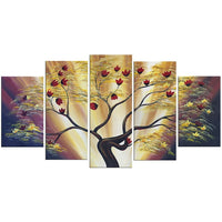 Designart – Imprimé sur toile, Floral moderne, 5 panneaux, 60 po x 32 po, (PT1599-373)-Imprimé