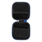 Étui carré pour écouteurs Basic Tech avec mousqueton - bleu marin-Poche en mailles à l'intérieur pour petits articles
