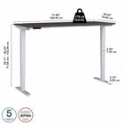 Bureau assis-debout à hauteur réglable 72 po x 30 po Move 40 Series de Bush Business Furniture - gris orage/gris métallique-Le piètement d’acier soudé de calibre 16 offre une excellente solidité structurelle avec un poids supporté pouvant atteindre 176 lb