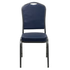 Flash Furniture – Chaise banquet empilable Hercules, dos couronne, vinyle marine, siège de 2,5 po, structure argentée, 4/paq-Ensemble de 4 chaises de banquet polyvalentes