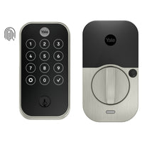 Yale - 420 Assure Lock 2 Touch avec Bluetooth - À clé - Nickel satiné-Déverrouillez avec votre empreinte digitale avec une précision de 99 pourcent et un temps de reconnaissance inférieur à 0,5 seconde