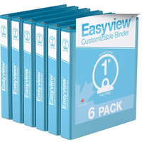 Davis Group Super offre Easyview, Reliure View à anneaux ronds 1 po, personnalisable, paquet de 6 - Bleu Turquoise-3 Reliure À Anneaux