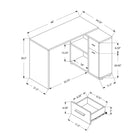 Monarch Specialties - 7349 Bureau 46 po - Chêne Brun/Cabinet De Rangement-Assemblage requis: des instructions illustrées et tout le matériel sont fournis pour plus de commodité (des outils supplémentaires peuvent être nécessaires).