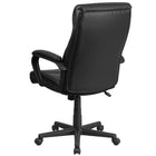 Flash Furniture - Fauteuil de bureau pivotant de luxe à dossier élevé, cuir noir-Insert de maille design du créateur sur dossier