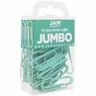 JAM PAPER - Trombone Geant Colore 2", Bleu sarcelle, 3 paquets de 75-Taille : 2 pouces (grand/jumbo)
