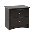 PrepacMC – Table de chevet à 2 tiroirs de la collection Sonoma, 21 3/4 po, noir-Bois composite stratifié de couleur noire et de fabrication robuste MDF