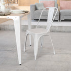 Flash Furniture – Chaise empilable en acier pour l’intérieur et l’extérieur, blanc (CH31230WH)-Structure en acier galvanisé