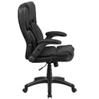 Flash Furniture – Fauteuil directeur pivotant à dossier haut avec accoudoirs rabattables, cuir noir (BT90275H)-Conception de dossier haut avec appui-tête