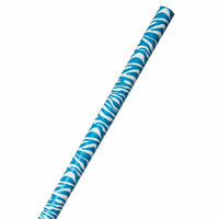 JAM Paper -  Papier cadeau – Papier cadeau imprimé zèbre – 50 m² au total – Rayures safari bleues et blanches – 2 rouleaux/paquet-Couleur : bleu zébré rayé, Le papier d'emballage coloré donnera envie à tous de découvrir ce qu'il y a à l'intérieur