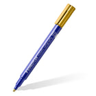 Staedtler - Marqueurs à embout pinceau pour calligraphie avec encre métallisée, pointes de 1 à 6 mm, 5 pièces-Encre métallisée opaque, 5 couleurs assorties (y compris blanc), étui en plastique
