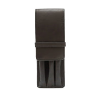 Ashlin® Triple étui à stylos Trapani, noir-Triple étui à stylos avec rabat supérieur. Conçu spécialement pour les meilleurs instruments d'écriture.