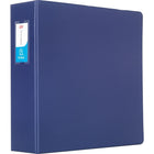 Staples® – Reliure standard avec porte-étiquette et anneaux en D, 3 po, bleu-Anneaux sans interstice permettant de facilement tourner les pages 