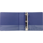 Staples® – Reliure standard avec porte-étiquette et anneaux en D, 3 po, bleu-Le matériau anti-adhésif et prêt pour l'archivage n'enlèvera pas l'encre ou le toner des pages imprimées