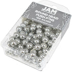 JAM Paper – Punaises, argent, dessus arrondi, 2 paquets de 100, total de 200 (22432214a)-2 paquets de 100