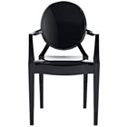 Nicer Furniture - fauteuil fantôme de Louis XVI - noir-Fabriqué en polycarbonate noir moulé robuste