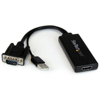 StarTech  Adaptateur avec audio et alimentation USB VGA à HDMIMD, convertisseur portable VGA à HDMI, 1080p-Configuration sans tracas grâce à l’installation Plug-and-play
