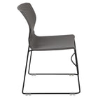 Flash Furniture - Chaise empilable grise à dossier complet de la série HERCULES, cadre enduit de poudre noire, paquet de 5-Capacité de poids de 661 lb