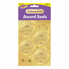 Trend Enterprises - Autocollants sceau récompense, excellence, doré, 192/paquet (T-74003)-Taille : 2 pouces de diamètre
