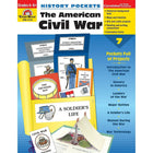 Evan-Moor History Pockets: The American Civil War Teacher Resource Book-Vos étudiants acquerront une compréhension de cette période de l'histoire des États-Unis en réalisant les nombreux projets de la guerre de Sécession.