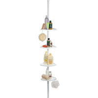 Ulti-Mate – Poteaux pour douche, blanc-Organisateur pour la douche avec 4 tablettes entièrement réglables et autodrainantes