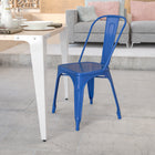 Flash Furniture – Chaise empilable pour l’intérieur et l’extérieur, métal, bleu (CH31230BL)-Structure en acier galvanisé