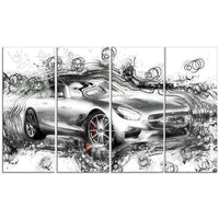 Designart – Voiture de sport noire, grande toile de style galerie (PT2619-271)-Impression
