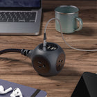 360 Electrical - PowerBall32 Hub de chargement tressé à 3 prises de 32 W - Noir obsidienne-Charge Sense répartit intelligemment l'énergie entre les ports pendant le chargement