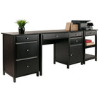 Winsome – Ensemble Delta pour bureau à domicile, 3 pièces, bois noir (22387)-L'ensemble au complet offre un surface de travail globale de 88 larg. x 20,2 prof. (po)