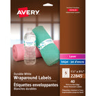 Avery Étiquette enveloppante durable, blanc, 9 3/4 po x 1 1/4 po, paq./40 (22845)-Étiquette permanente