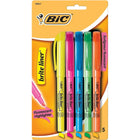 BIC - Surligneurs brite liner, pointe biseautée, couleurs variées, paquet de 30-Modèle pratique en forme de stylo
