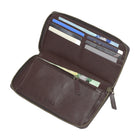 Roots - Portefeuille mince à deux volets et à glissière pour dames - Merlot-Dimensions: 7,75 po L x 0,75 po l x 5 po H