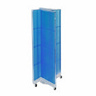 Azar Displays – Présentoir de plancher rotatif à panneaux perforés, 60 x 16 po, bleu (700421-BLU)-En plastique bleu