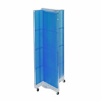 Azar Displays – Présentoir de plancher rotatif à panneaux perforés, 60 x 16 po, bleu (700421-BLU)-En plastique bleu
