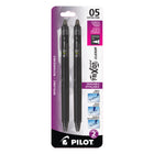 Pilot − Stylo à bille roulante rétractable effaçable Frixion Point Clicker − 0,5 mm − noir − paquet de 2-Stylo à bille roulante rétractable