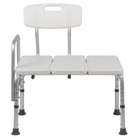 Flash Furniture Banc De Transfert De Bain Et Douche Réglable série HERCULES-Blanc (DCHY3510LWH)-Banc de transfert de douche de qualité médicale