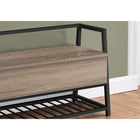 Monarch Specialties - 4501 Banc 42"L - Rangement Taupe Foncé/Metal Noir-Dimensions du produit: 23 pouces H x 42 pouces L x 16 pouces P