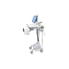 ErgotronMD – Chariot alimenté de manière autonome EMR SV42-6302-1 de 25 po avec pivot ACL, gris/blanc-Gris, aluminium poli, couleur blanche avec aluminium, plastique, zinc plaqué en acier