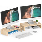 Fitueyes - Support double pour écran - Support pour écran d'ordinateur 16.7 po - Chêne - Lot de 2-Capacite de charge maximale : 33 livres