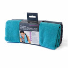 PurAthletics - Tovalloles De Fitness Les Benefices Du Microfibre 16po x 36po, Gris/Sarcelle, paquet de 2-2-PC. Taille de la microfibre: 16 pox 36