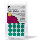 Charles Leonard – Étiquettes pour code de couleurs, 0,75 po, vert, 12000/paquet (CHL45125)-Étiquettes autocollantes amovibles