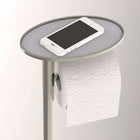 Support à papier hygiénique OVO, nickel poli-Comprend un plateau sur le dessus avec un coussinet de caoutchouc pour appareils électroniques ou lingettes