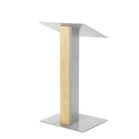 Urbann - Lutrin Y5 sans roulettes - aluminium et bois - naturel-Autoportant, discours