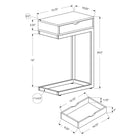Monarch Specialties - 3407 Table D'Appoint - Metal Noir/Faux Bois Gris/Tiroir-Dimensions du produit: 16 po L x 10 po P x 25 po H