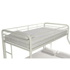 Lit superposé une place/deux places avec échelle - Blanc-Bancs de lit en métal qui offrent un support accru et une respirabilité optimale tout en éliminant le besoin d’un sommier ou d’une base supplémentaire. Peut accueillir un matelas une place et un matelas deux places (non inclus).