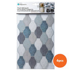 CTG Brands – Carreaux muraux autocollants, festonnés, 11,8 po x 7,8 po, sarcelle/gris, paq./6-Matériel : plastique durable