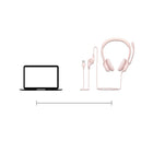 Logitech H390 Casque Stéréo Filaire pour PC/Ordinateur Portable avec Microphone Antibruit -  Rose-Conception Durable : Les pièces en plastique du Casque Logitech H390 incluent du plastique recyclé post-consommation (23 %*) , utilisation de papier certifié FSC pour un emballage responsable