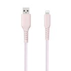 Basic Tech - Câble Lightning Tressé de 6 pi - Rose-Élégant et sans enchevêtrement