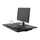 Convertisseur de bureau debout pneumatique Luxor - Noir-Bois noir et métal gris