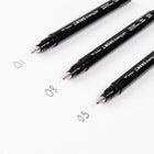 Tombow - Stylos pour le dessin, encre noire, paq./3-Idéal pour illustrations, dessins techniques, manga, animé, lettrage et journal 