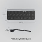 Logitech - K585 Clavier fin sans fil multi-appareils - Graphite-Dimensions : 14,7" L x 5,66" H x 0,83" P